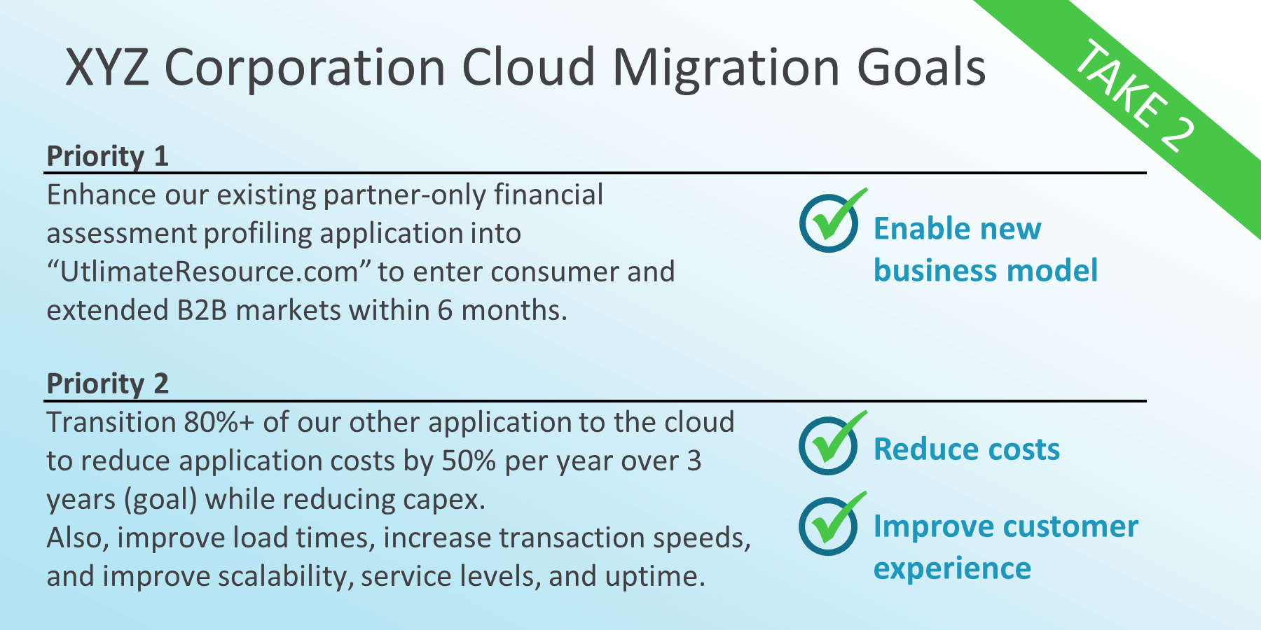 Cloud migration goals—take 2